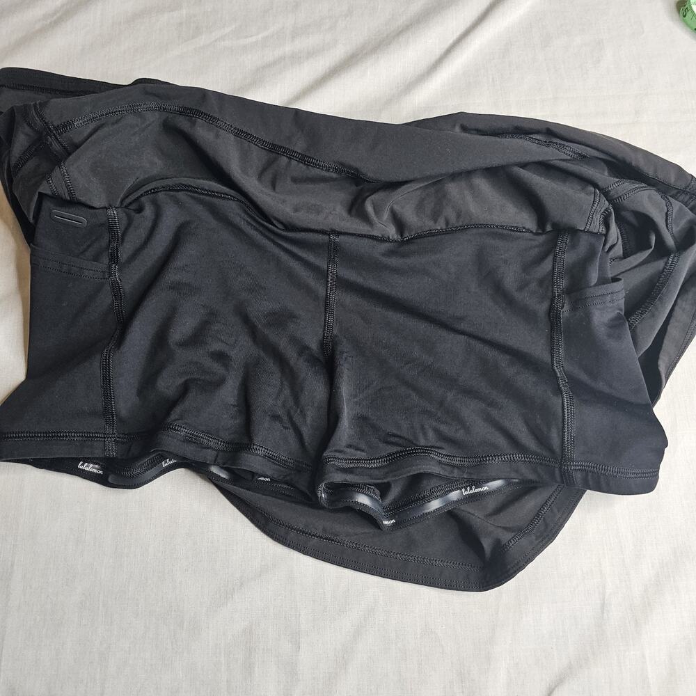 Lululemon Pace Rival Black Tennis Golf Pickleball Skort Skirt Size 8 Activewear - Picture 8 of 10